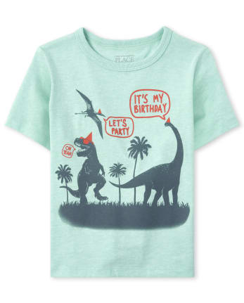 Baby And Toddler Boys Birthday Dino Graphic Tee