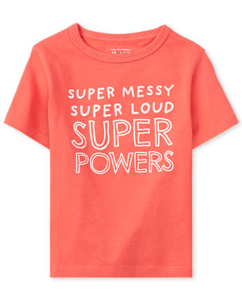 Camiseta con gráfico de superpoderes para bebés y niños pequeños