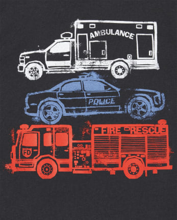 Baby And Toddler Boys Short Sleeve Fire Truck Police Car And Ambulance Graphic Tee The Children S Place Ca Motoroil