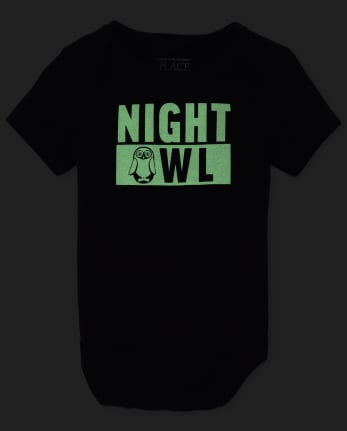 Baby Glow Night Owl Graphic Bodysuit