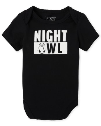 Baby Glow Night Owl Graphic Bodysuit