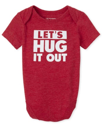 Baby Boys Short Sleeve 'Let's Hug It Out' Graphic Bodysuit | The ...
