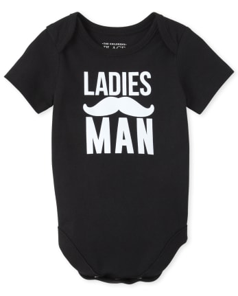 Baby Boys Ladies Man Graphic Bodysuit