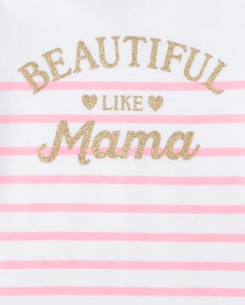 Baby Girls Glitter Mama Matching Graphic Bodysuit