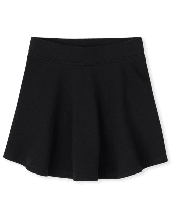 Girls Uniform Active French Terry Knit Skort | The Children's Place - BLACK