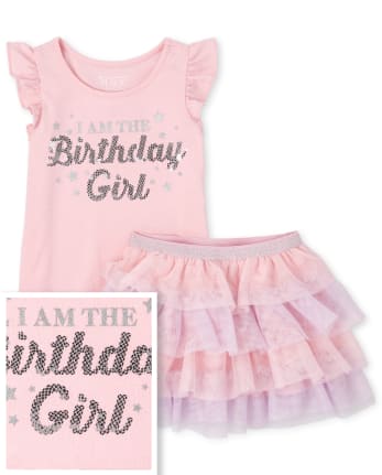 The Childrens Place Baby Girls Birthday Skirt Set