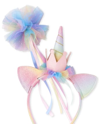 Girls Birthday Glitter Unicorn 3-Piece Accessories Set