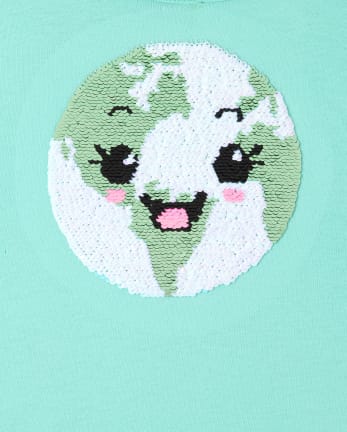 Girls Flip Sequin Love Pineapple Top