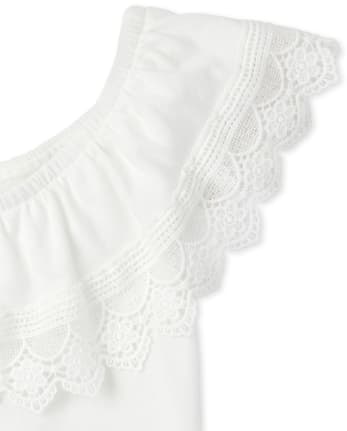 Girls Crochet Ruffle Top