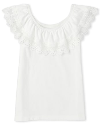 Girls Crochet Ruffle Top