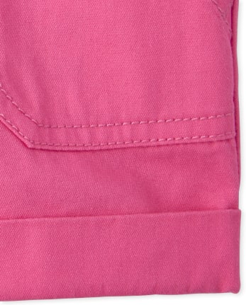 Girls Roll Cuff Twill Shorts