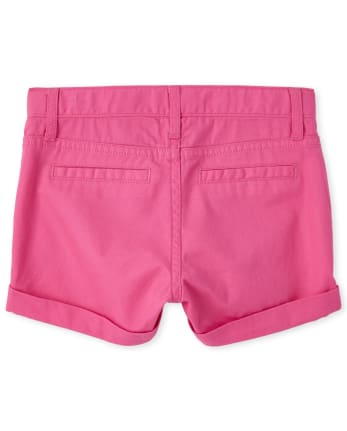 Girls Roll Cuff Twill Shorts