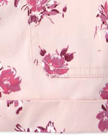 Shorts de sarga floral para niña