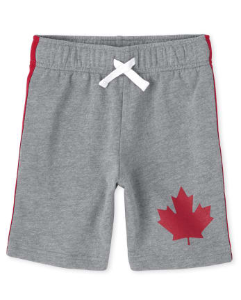 Short en French Terry pour garçons, fête du Canada, feuille d'érable