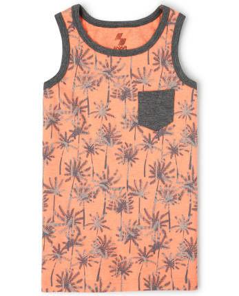 Boys Palm Tree Pocket Tank Top