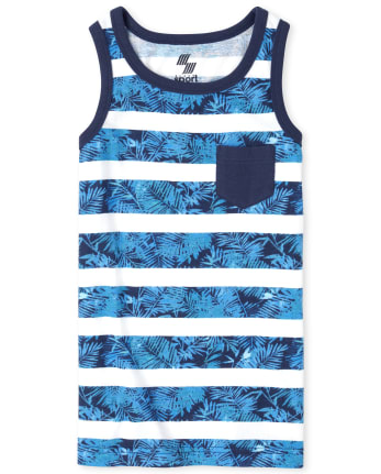 Boys Striped Pocket Tank Top