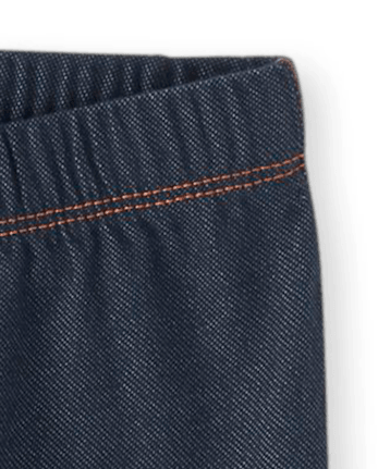 Leggings de mezclilla sintética para niñas, paquete de 2