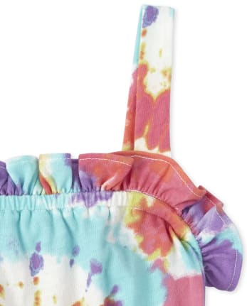 Girls Tie Dye Ruffle Romper