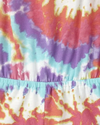 Girls Tie Dye Ruffle Romper