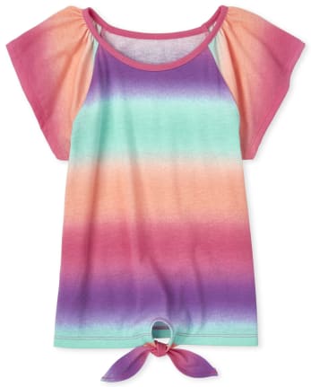 Top con lazo delantero y estampado Mix And Match para niñas