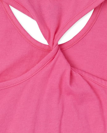 Girls Mix And Match Glitter Twist Back Tank Top