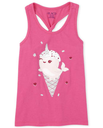 Girls Mix And Match Glitter Twist Back Tank Top