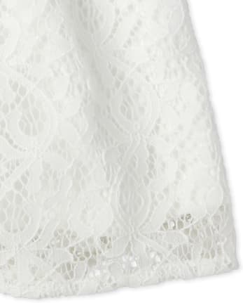 Girls Lace Off Shoulder Romper