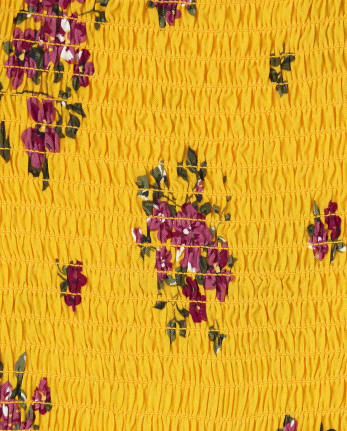 Mameluco fruncido floral para niñas