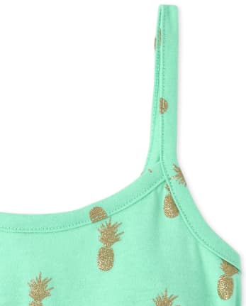 Girls Glitter Pineapple Romper