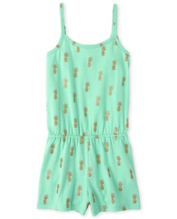 Girls Glitter Pineapple Romper