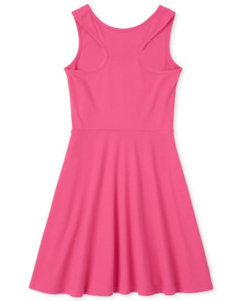 Girls Flip Sequin Rainbow Heart Racerback Tank Dress