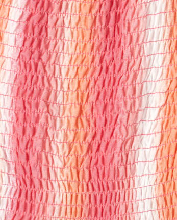 Girls Ombre Smocked High Low Dress