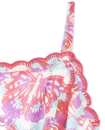 Girls Butterfly Ruffle Dress