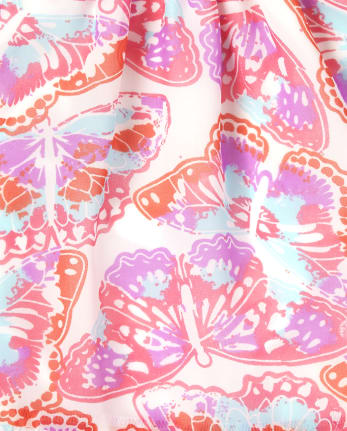 Girls Butterfly Ruffle Dress
