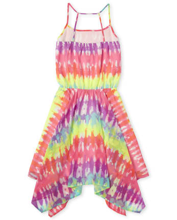 Womens Mommy And Me Tie Dye Matching Sharkbite Hem Dress