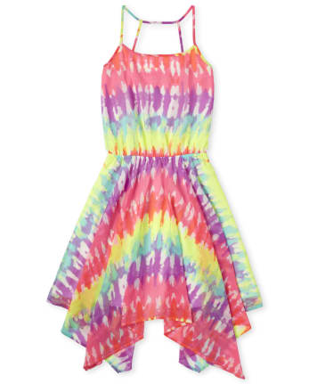 Womens Mommy And Me Tie Dye Matching Sharkbite Hem Dress