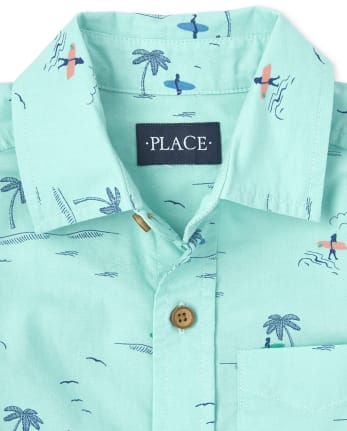 Boys Surfer Poplin Button Down Shirt