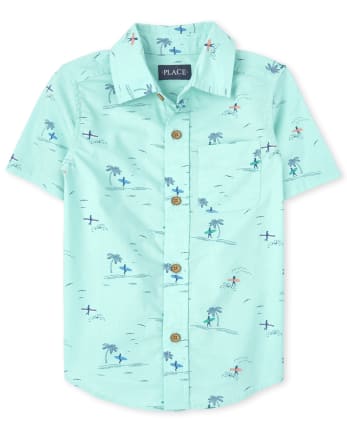 Boys Surfer Poplin Button Down Shirt