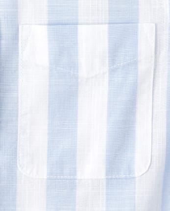 Boys Striped Chambray Button Down Shirt