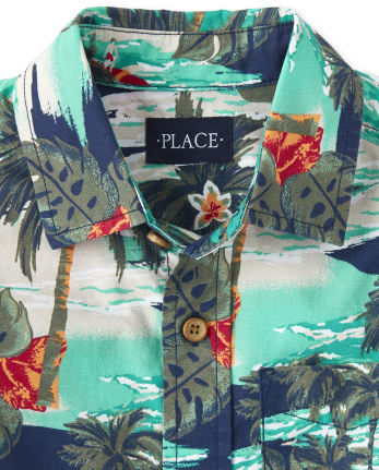 Camisa de playa de popelina con botones para niños