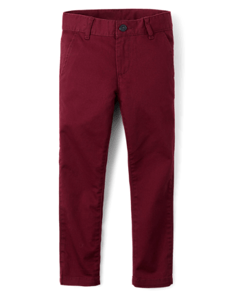 Boys Uniform Stretch Straight Chino Pants