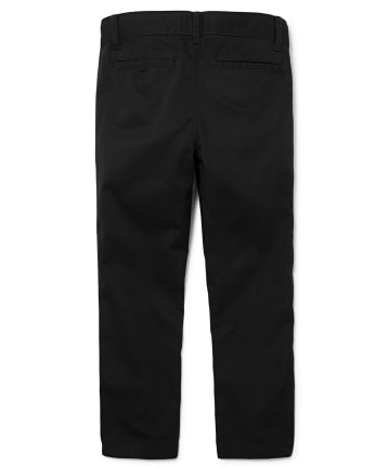 Boys Belted Woven Chino Pants with Stain and Wrinkle Resistance - Uniform