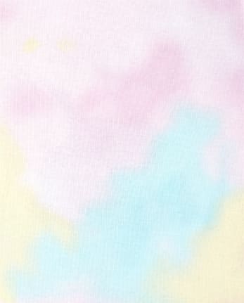 Girls Unicorn Tie Dye Snug Fit Cotton 4-Piece Pajamas