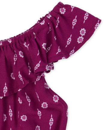 Vestido campesino a juego floral de mamá y yo para niñas