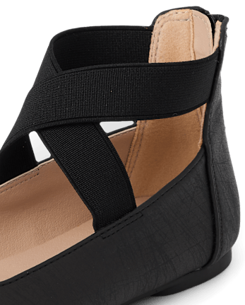Girls Cross Strap Ballet Flats