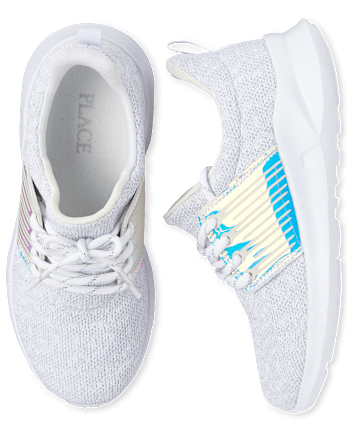 Girls Uniform Holographic Running Sneakers
