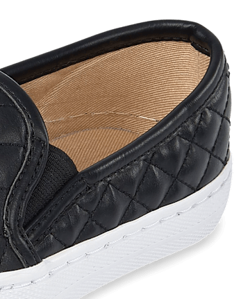 Baskets à enfiler matelassées uniformes à paillettes pour fille