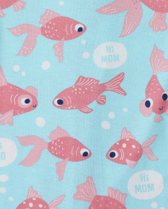 Baby And Toddler Girls Goldfish Snug Fit Cotton One Piece Pajamas