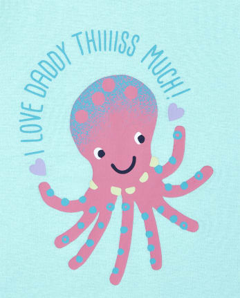 Pyjama en coton ajusté Daddy Octopus pour bébés et petites filles