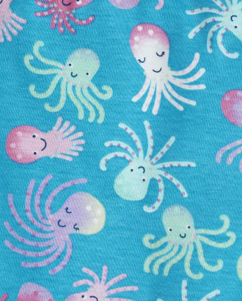 Pyjama en coton ajusté Daddy Octopus pour bébés et petites filles